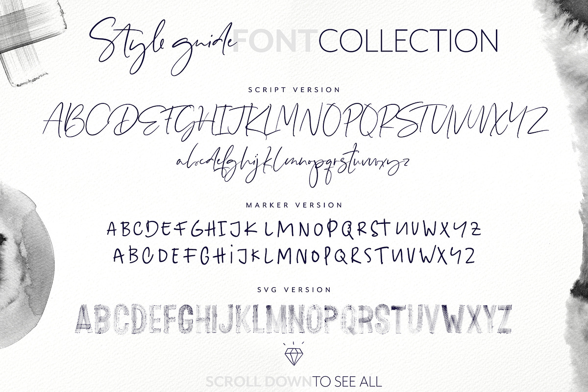 Style guide Font Collection, a Script Font by Ivan Rosenberg