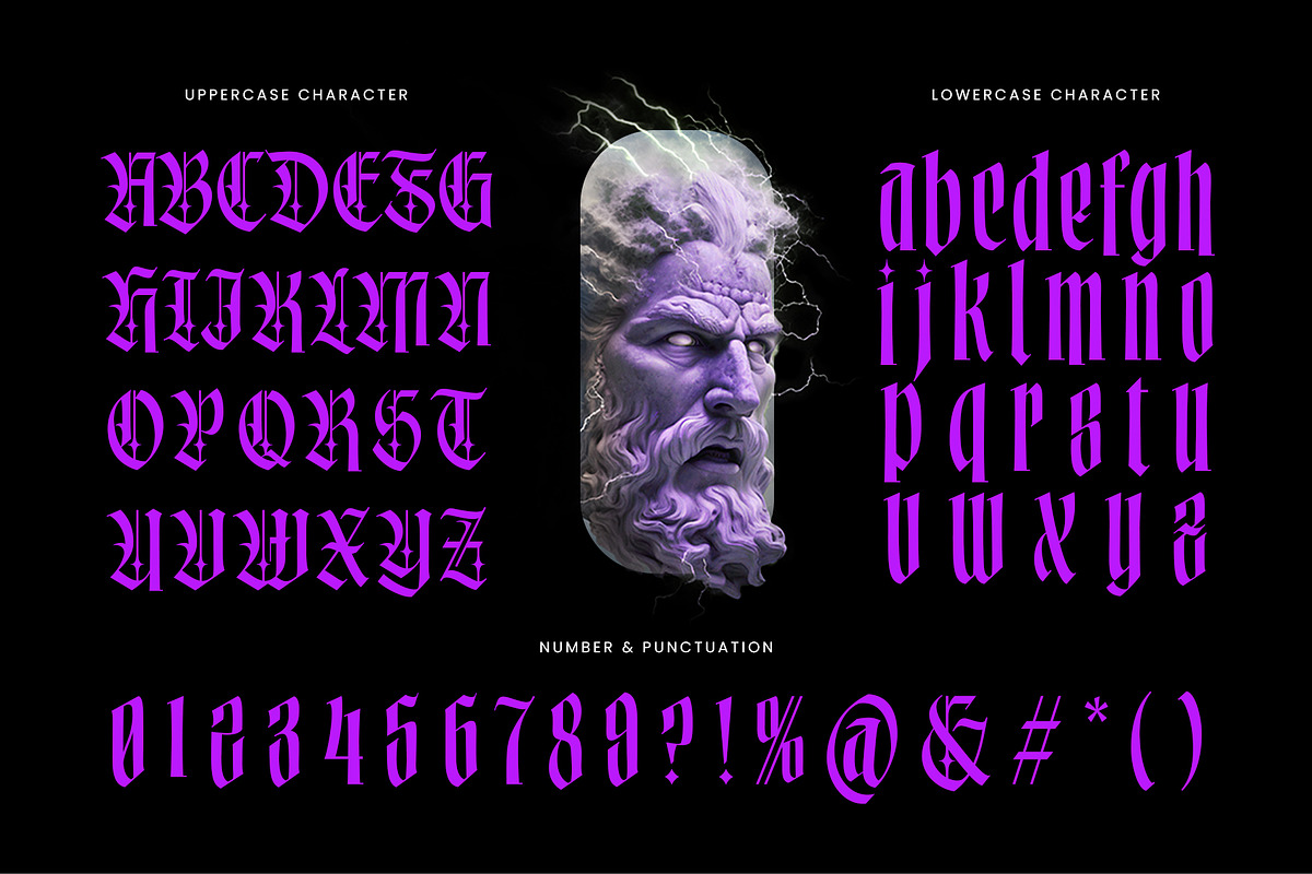 Marble Galaxy Typeface, a Blackletter Font by alit design (Photo 6 of 20)