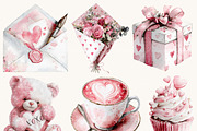 Watercolor Pink Valentines Day, a Seasonal Illustration by Design Scotch (Thumbnail 6 of 8)