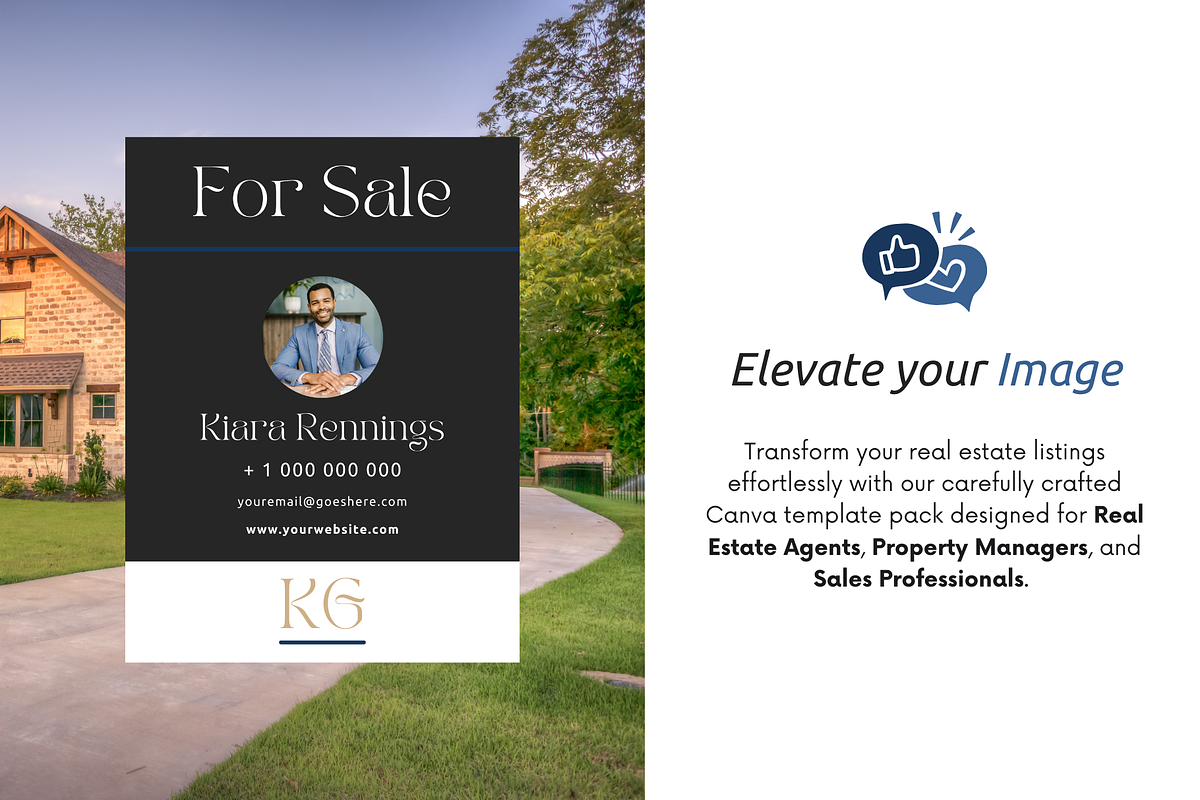 Real Estate Yard Sign, a Poster Template by PittaFinePrint (Photo 2 of 4)