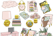 Planner Girl Clipart, a Work Illustration by GlamArtZhanna (Thumbnail 2 of 3)