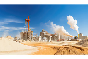 smoke sand Cement Factory ai, a Nature Photo by pikepicture