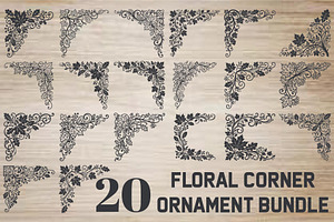 Floral Corner Ornament Bundle, an Object Graphic by hafijul