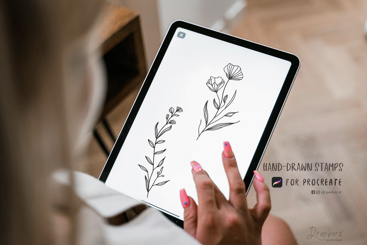 Procreate Stamps Tiny Flowers 026, a Brushes & More by Drawberx (Photo 6 of 10)