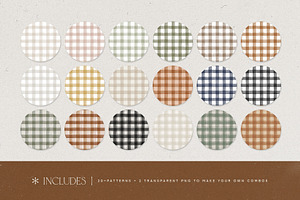 Watercolor Buffalo Check Patterns