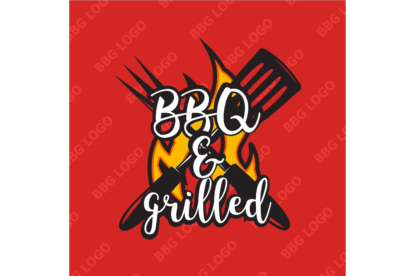 Creative bbq logo design with flame. Vector illustration., a Food ...