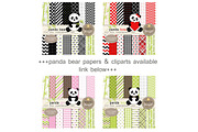 Panda Bear Digital Papers & Clipart, a Pattern Graphic by JennyL Designs (Thumbnail 4 of 4)