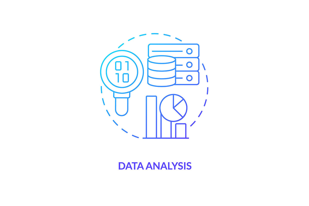 Data analysis blue gradient concept, an Icon by IMG Visuals