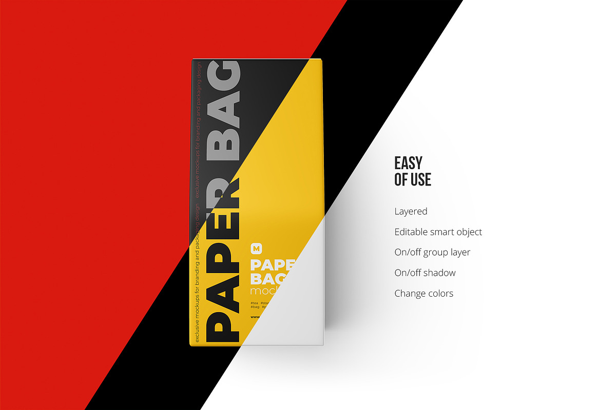 Paper Bag Mockup. Top view, a Packaging Mockup by easymock (Photo 3 of 11)