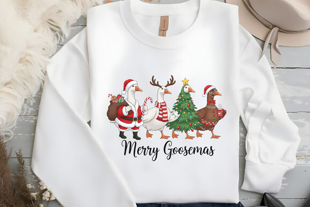 Funny Christmas Goose PNG, an Illustration by Black Bird Studio (Photo 2 of 4)