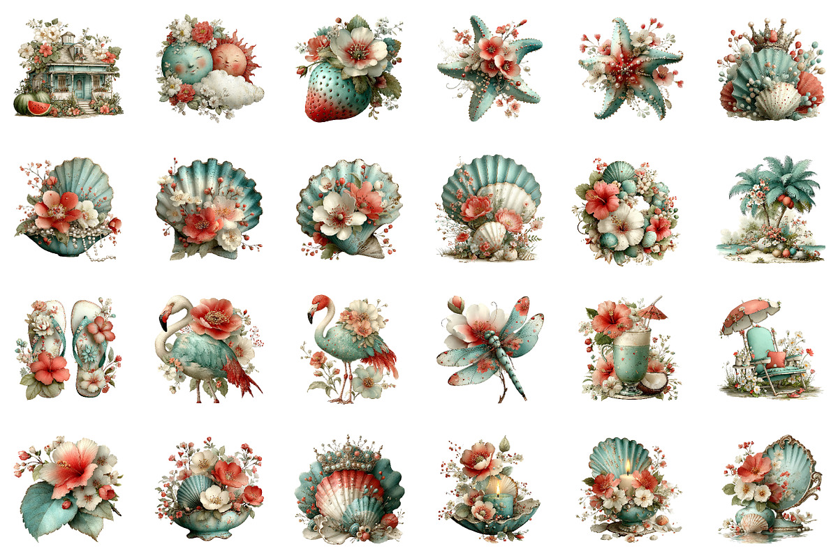 Whimsical Summer Clipart Bundle, an Illustration by CreationArt (Photo 6 of 6)