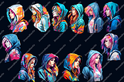 Hooded Girl clipart, an Object Graphic by DreamerStarCo (Thumbnail 4 of 5)
