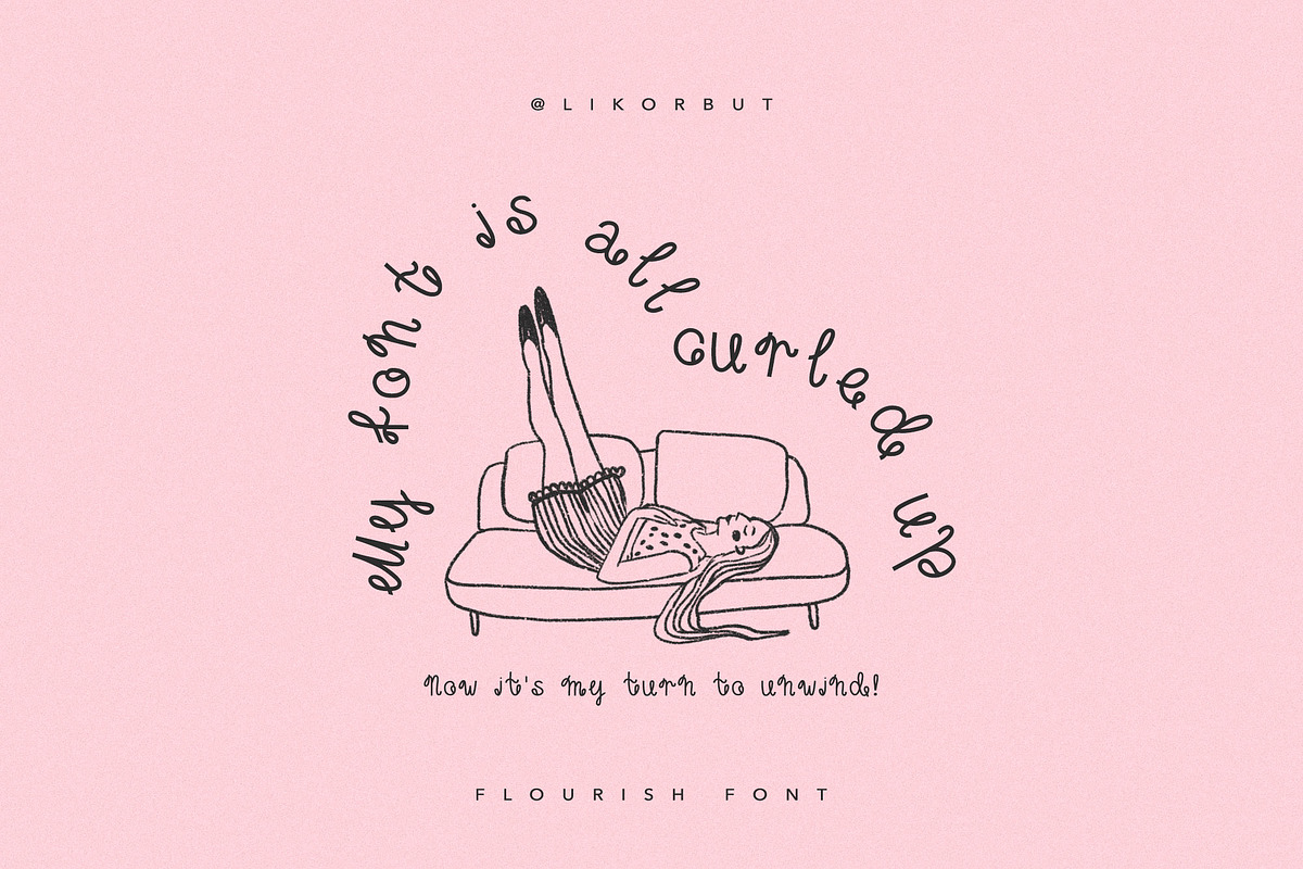 Flourish Curly Script Font, a Font by PickMimi (Photo 5 of 8)