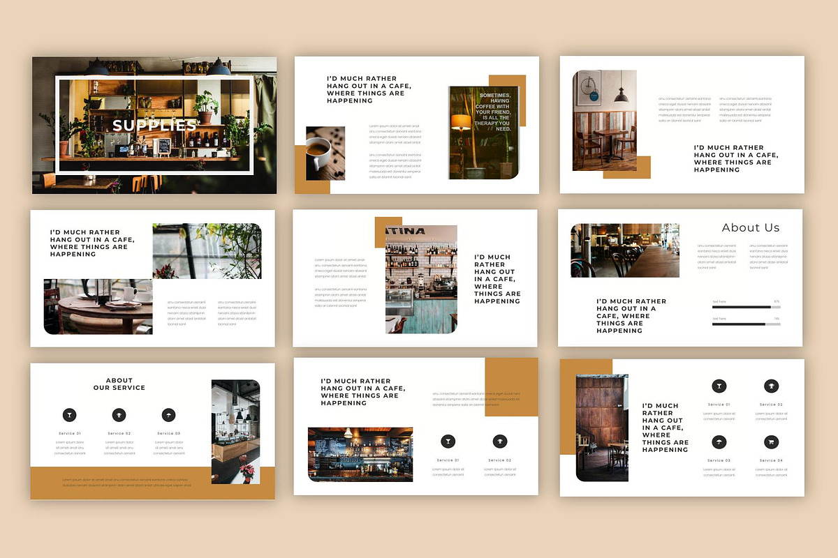 Supplies - Cafe PowerPoint Template, a Presentation Template by riz creative studio (Photo 3 of 9)