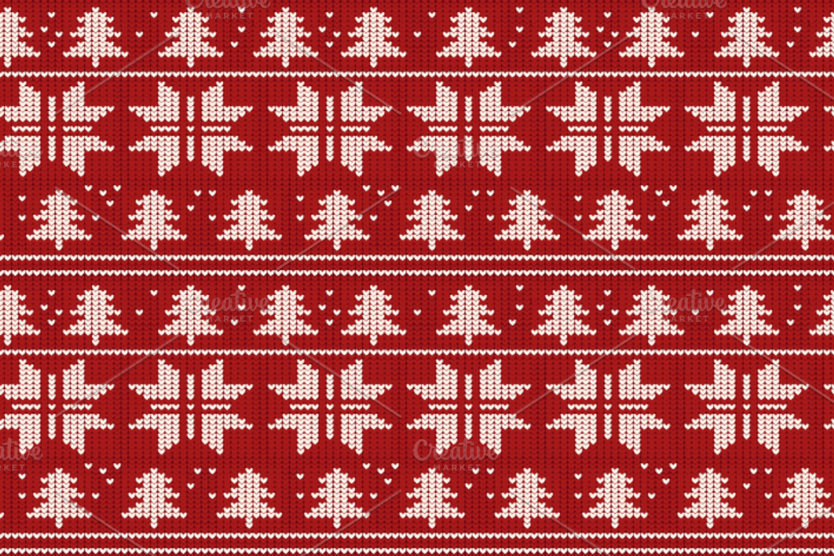 Set of six knitted seamless patterns preview 2