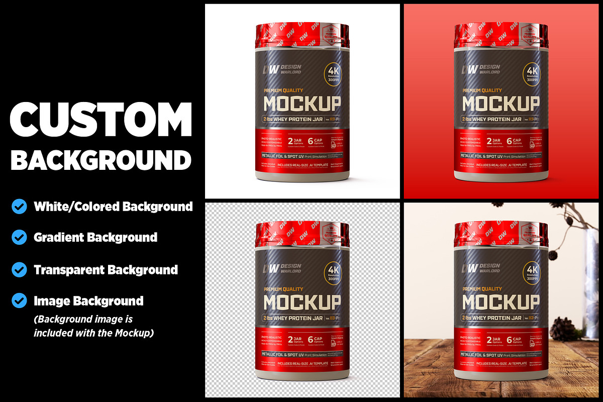 2lb Whey Protein Jar Mockup B3-Pro, a Packaging Mockup by Design Warlord (Photo 11 of 16)