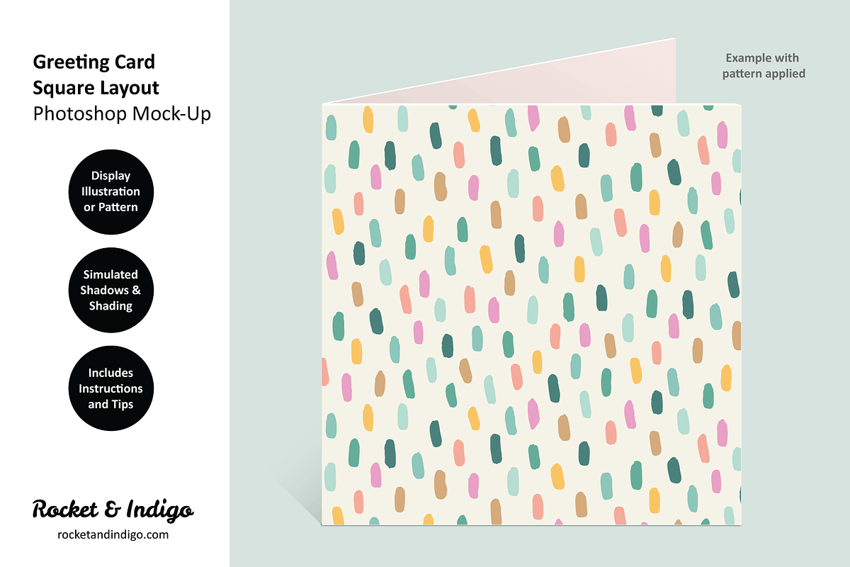 Greeting Card Photoshop Mock-Up 1, a Print Template by Rocket & Indigo (Photo 2 of 3)