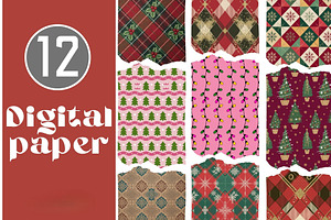 Christmas Digital Paper Pack 12 JPG, a Graphic by iloveTemplate
