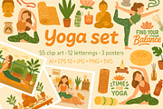 Yoga Set, a Healthcare Illustration by ananastya (Thumbnail 1 of 12)