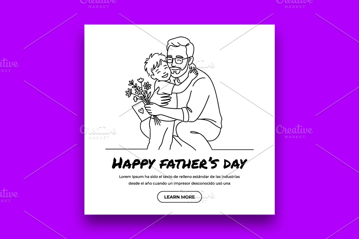 Fathers Day Social Media Post Banner, a Social Media Template by nandinigraphics (Photo 3 of 4)