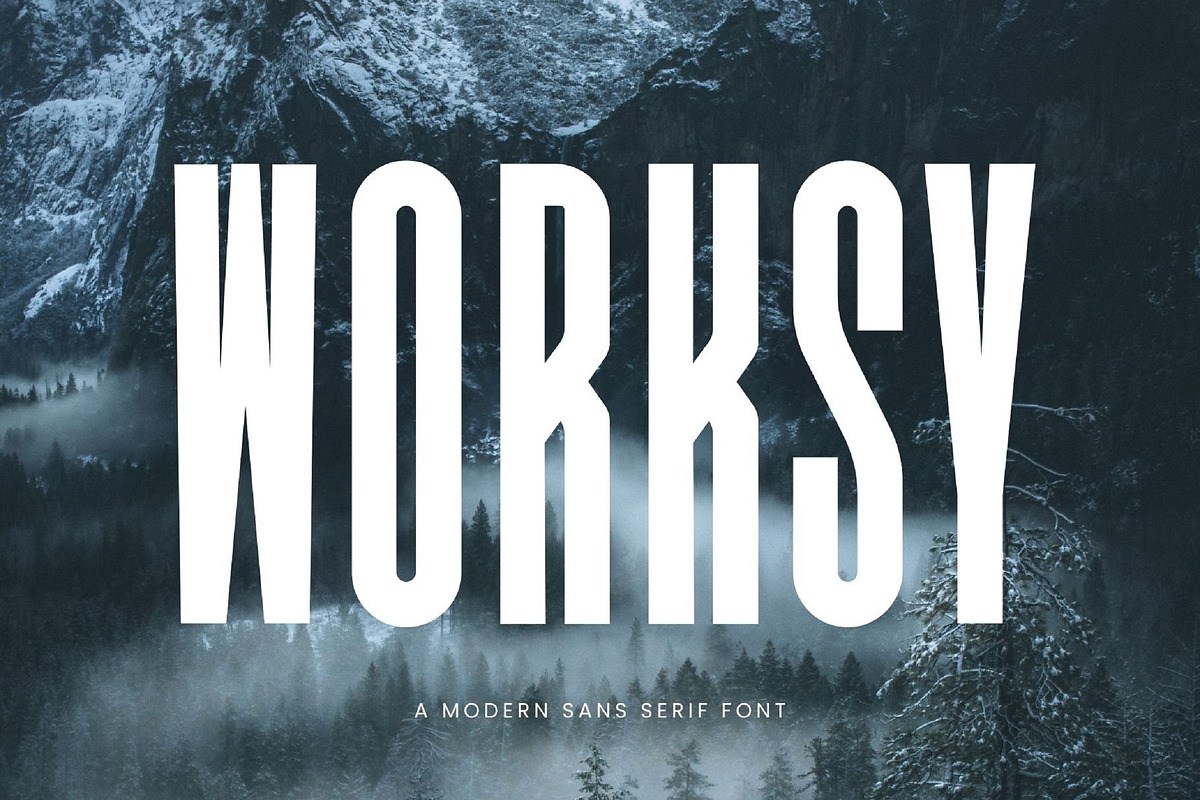 Worksy Sans Serif Font, a Sans Serif Font by Graphicxell (Photo 1 of 9)