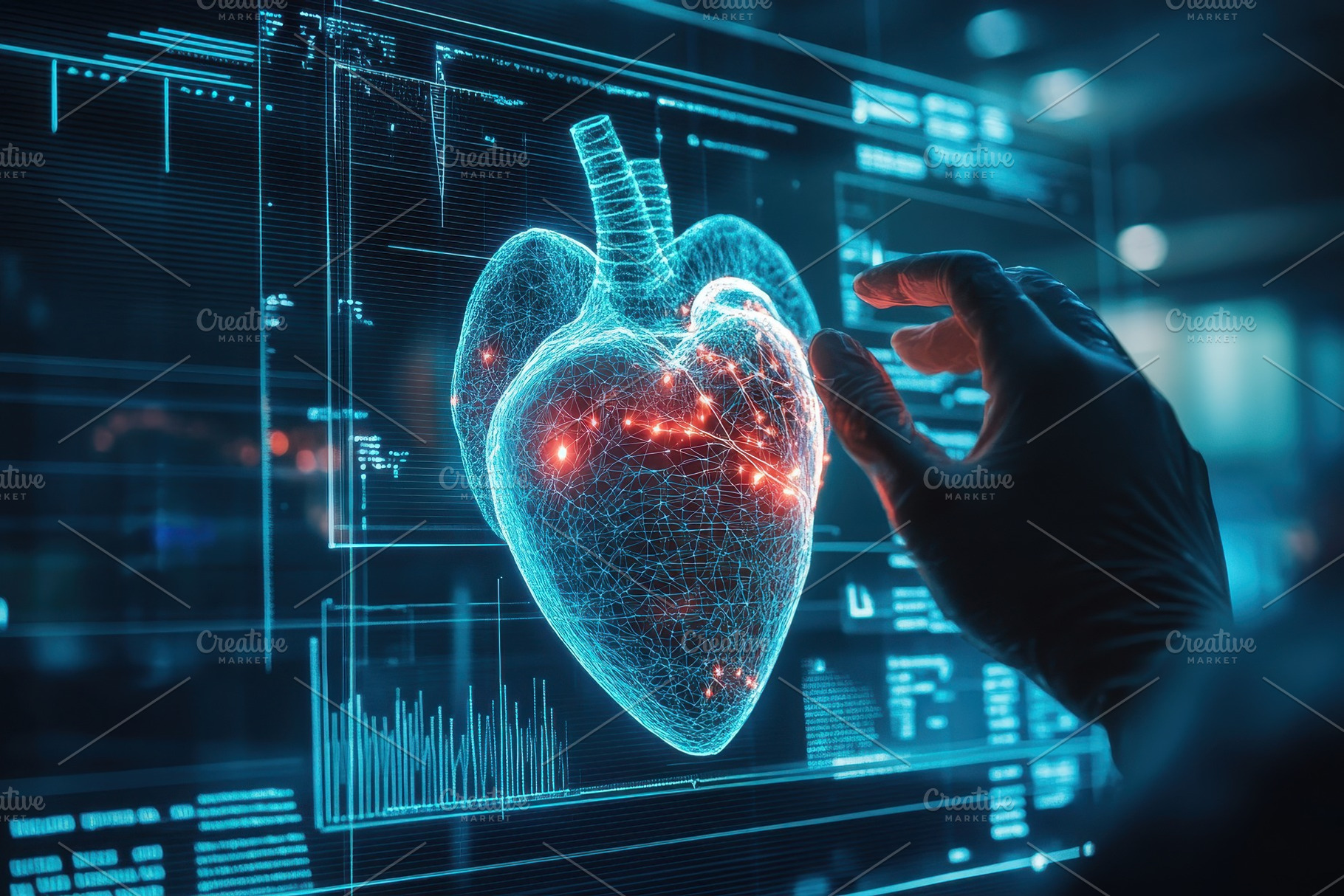 Cardiologist assessing heart health, a Photo by Pavel_design