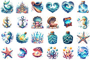 Magical Ocean Sublimation Clipart, an Illustration by Sublimation Artist (Thumbnail 2 of 6)
