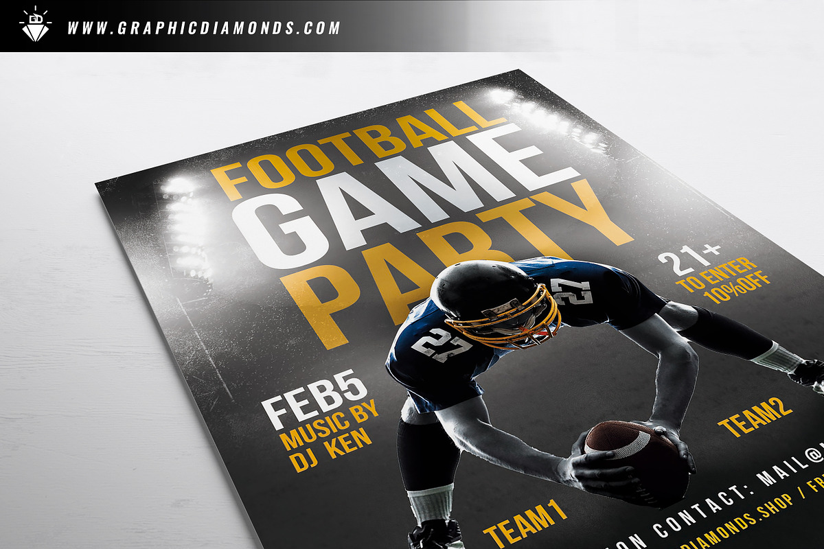 Football Flyer, a Flyer Template by GraphicDiamonds (Photo 4 of 6)