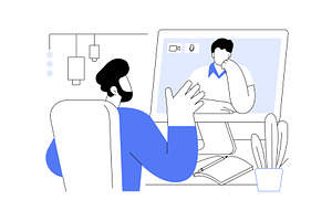 Video conferencing software isolated, a Technology Illustration by Visual Generation