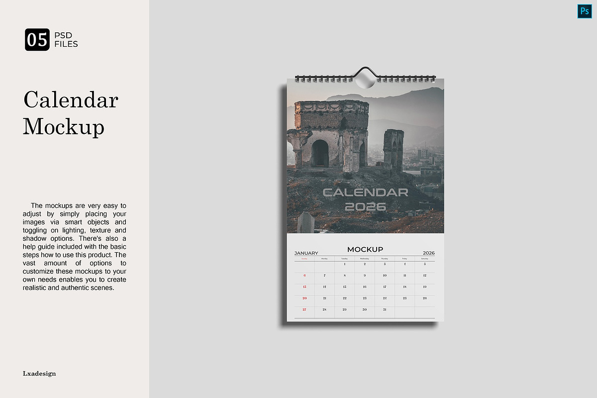 High Quality Calendar Mockup, a Books & Magazine Mockup by Lxadesign (Photo 1 of 7)