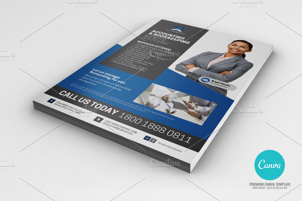 Accounting Company Services Canva, a Flyer Template by PSDPixel (Photo 2 of 4)