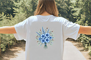 Blue Floral Halloween PNG, an Illustration by CrexoraLab (Thumbnail 4 of 5)