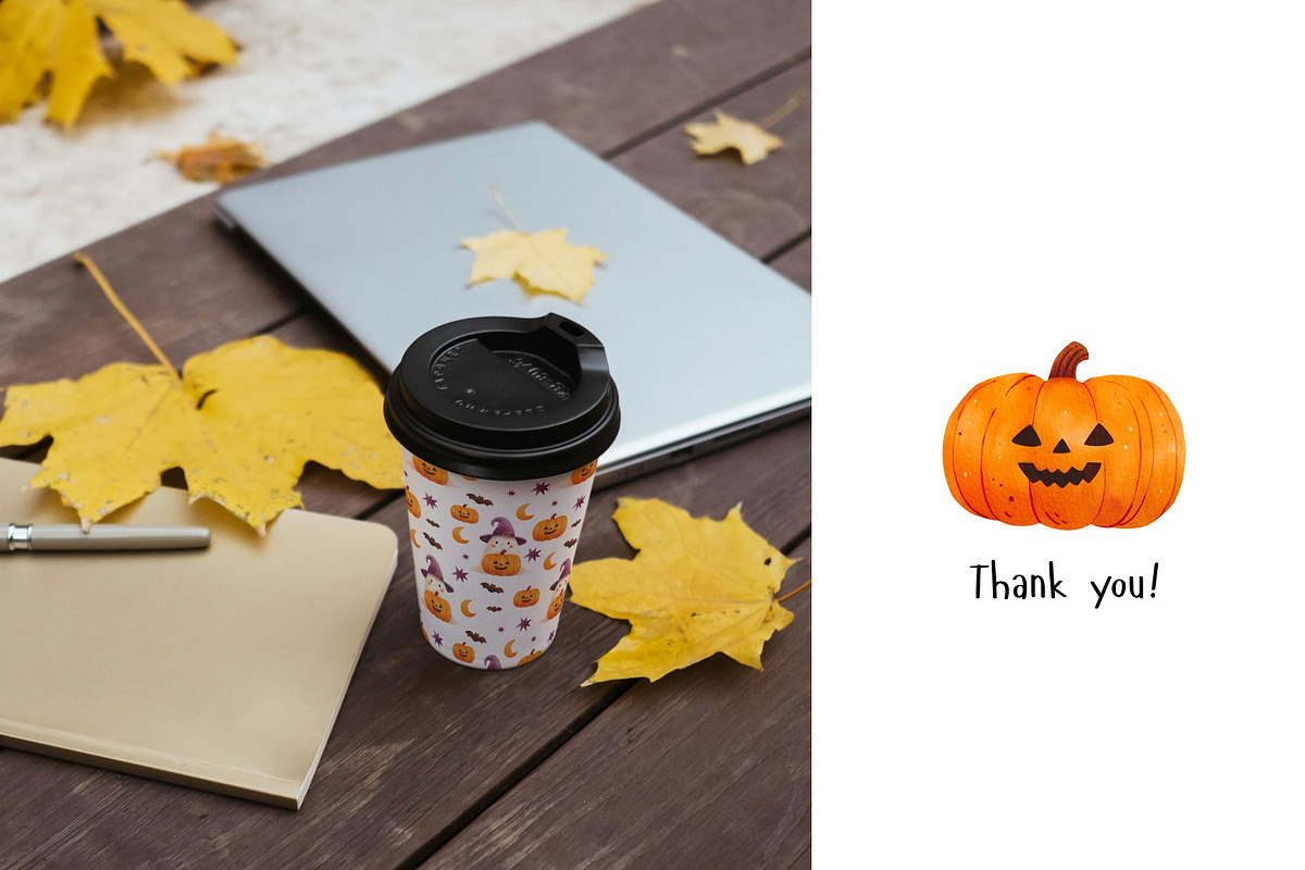 Happy Halloween - watercolor clipart, a Decorative Illustration by MilaCreator (Photo 7 of 7)
