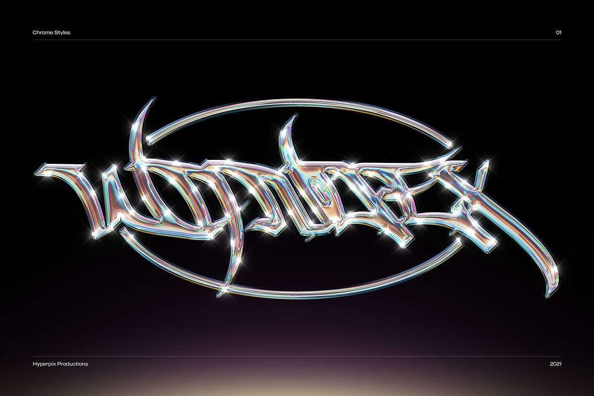 Chrome Text Styles Bundle - 50% OFF, a Layer Style Add-On by Hyperpix Productions (Photo 10 of 47)