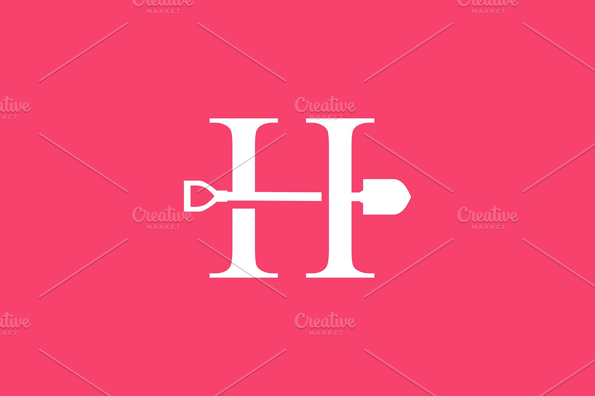 h letter shovel spade logo vector, a Branding & Logo Template by VASTARD STUDIO
