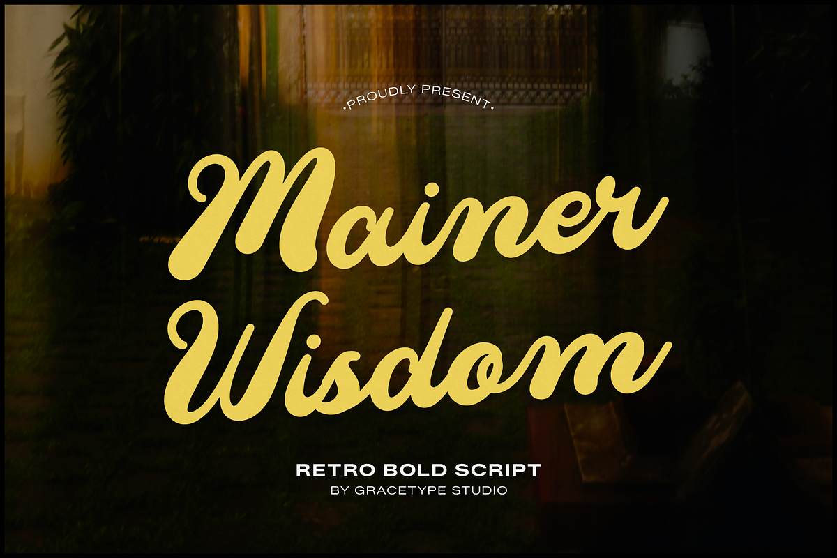 Mainer Wisdom | Retro Bold Script, a Script Font by gracetype_studio (Photo 1 of 12)
