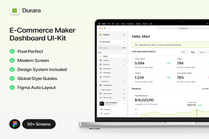 Durara - E-Commerce Maker Dashboard, an UI Kit Template by Creative Perspective