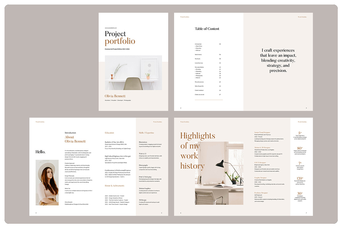 Design Portfolio Brochure Template, a Brochure Template by GraphicsEgg (Photo 2 of 5)