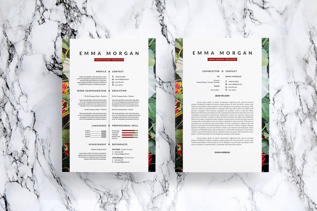 Banana Inflorescense Resume M, a Resume Template by Showy68 Template (Photo 3 of 5)