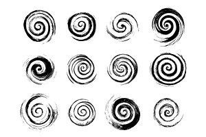 Ink drawn swirls. Grunge spirals, an Object Illustration by Valerie Bodnar