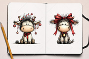 Whimsical Christmas Cute Cows PNG, a Seasonal Illustration by Canvas Craft (Thumbnail 8 of 10)