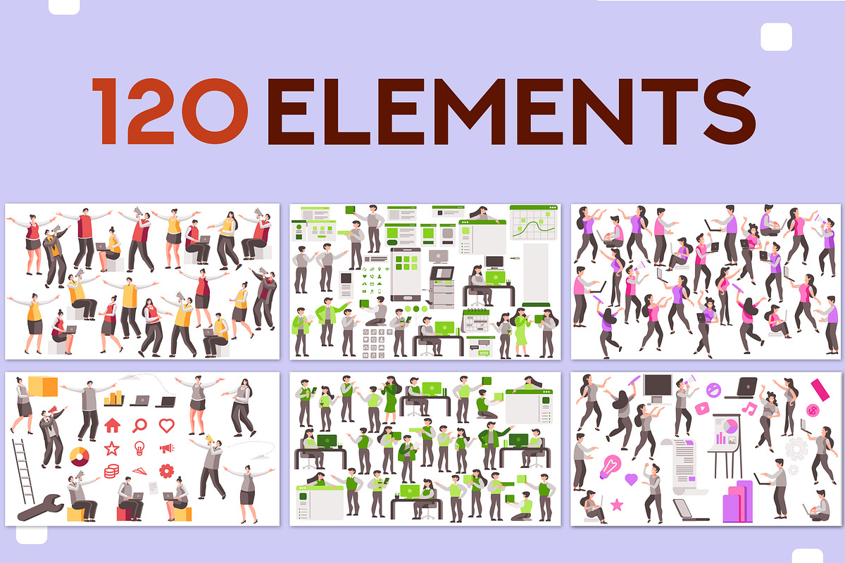 Flatiny Elements for Powerpoint, a Presentation Template by Aurielaki Stock Images (Photo 6 of 6)