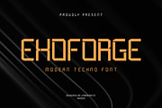 Exoforge Modern Techno Font, a Sans Serif Font by Vadovastd (Thumbnail 1 of 7)