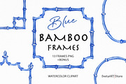 Watercolor Blue Bamboo Frames, an Object Graphic by SvetaArtStore (Thumbnail 1 of 5)