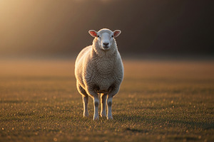 Fluffy sheep standing during sunset, an Animal Photo by zahidhossainalif