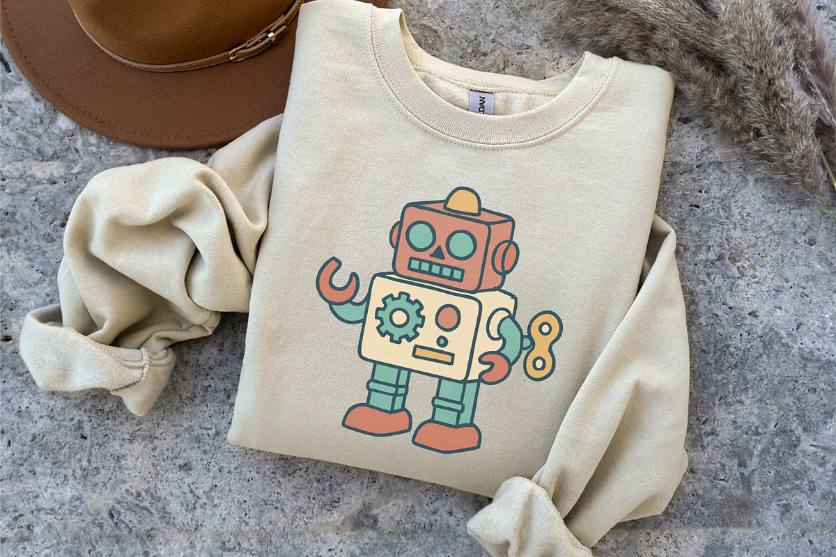 Retro Toy Robots Clipart & Posters, an Object Graphic by Blynn Pippen (Photo 6 of 23)