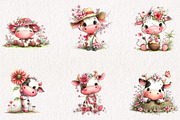 Whimsical Summer Cow Clipart, a Seasonal Illustration by CreationArt (Thumbnail 4 of 5)