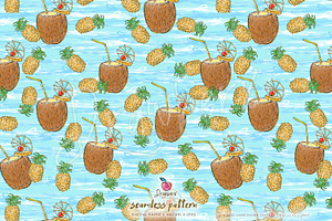 Coconut Juice Summer Pattern 009