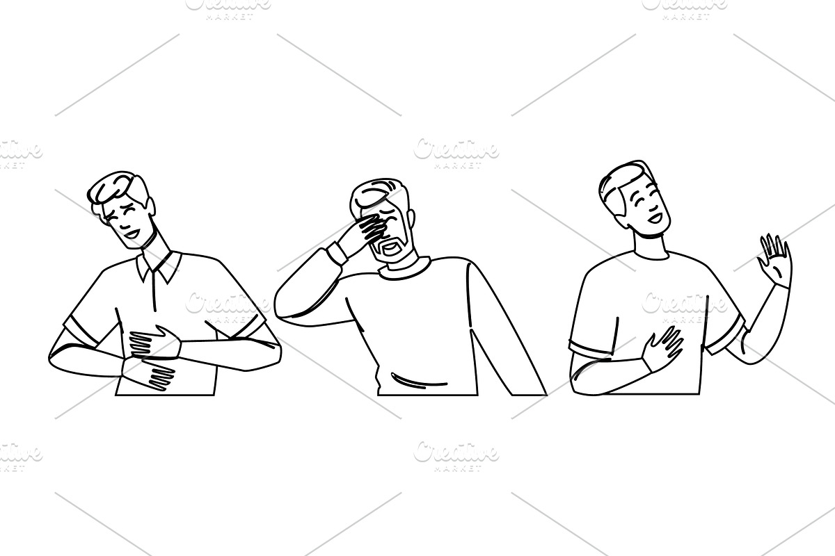 joy man laughing vector, a Person Illustration by pikepicture