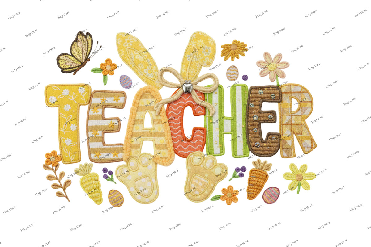 Faux Yarn Easter Teacher Png, an Illustration by Designking (Photo 6 of 6)